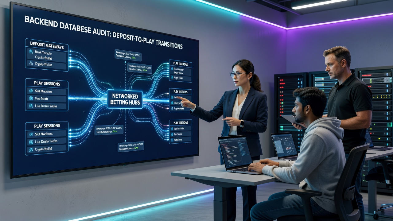 Audit dashboards displaying transition timelines from deposits to active gameplay in betting networks