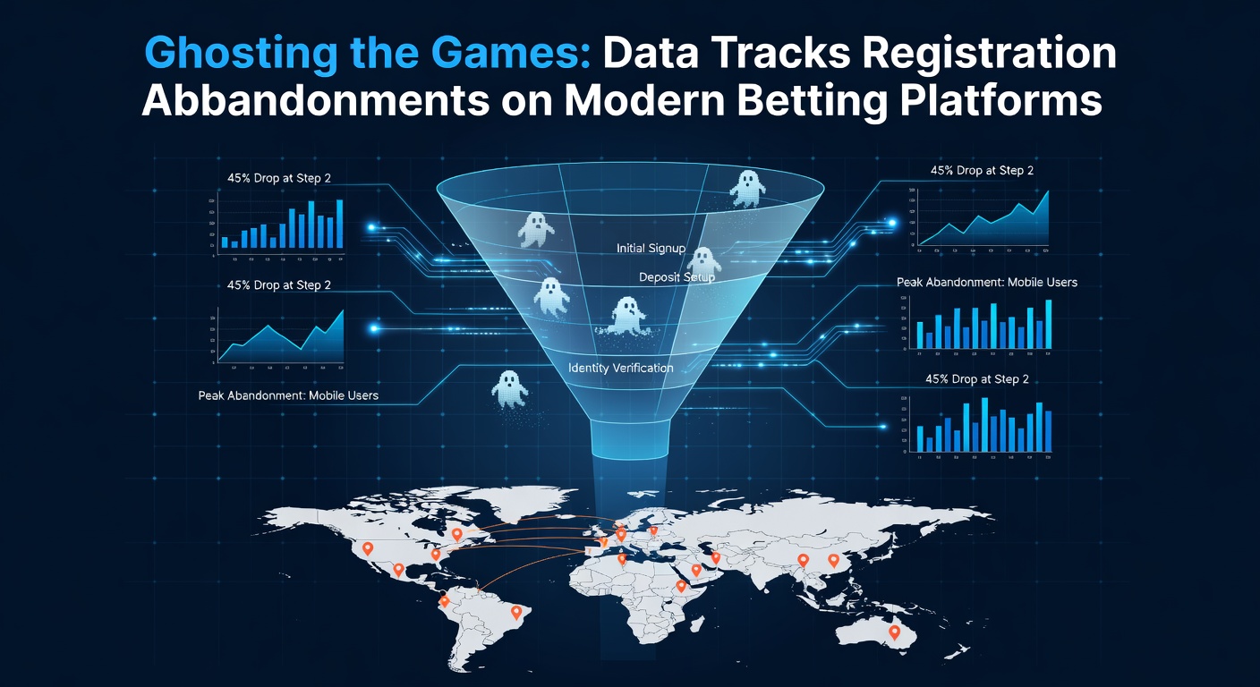 Graph showing user drop-off rates during betting platform registration processes, with peaks at KYC verification stages