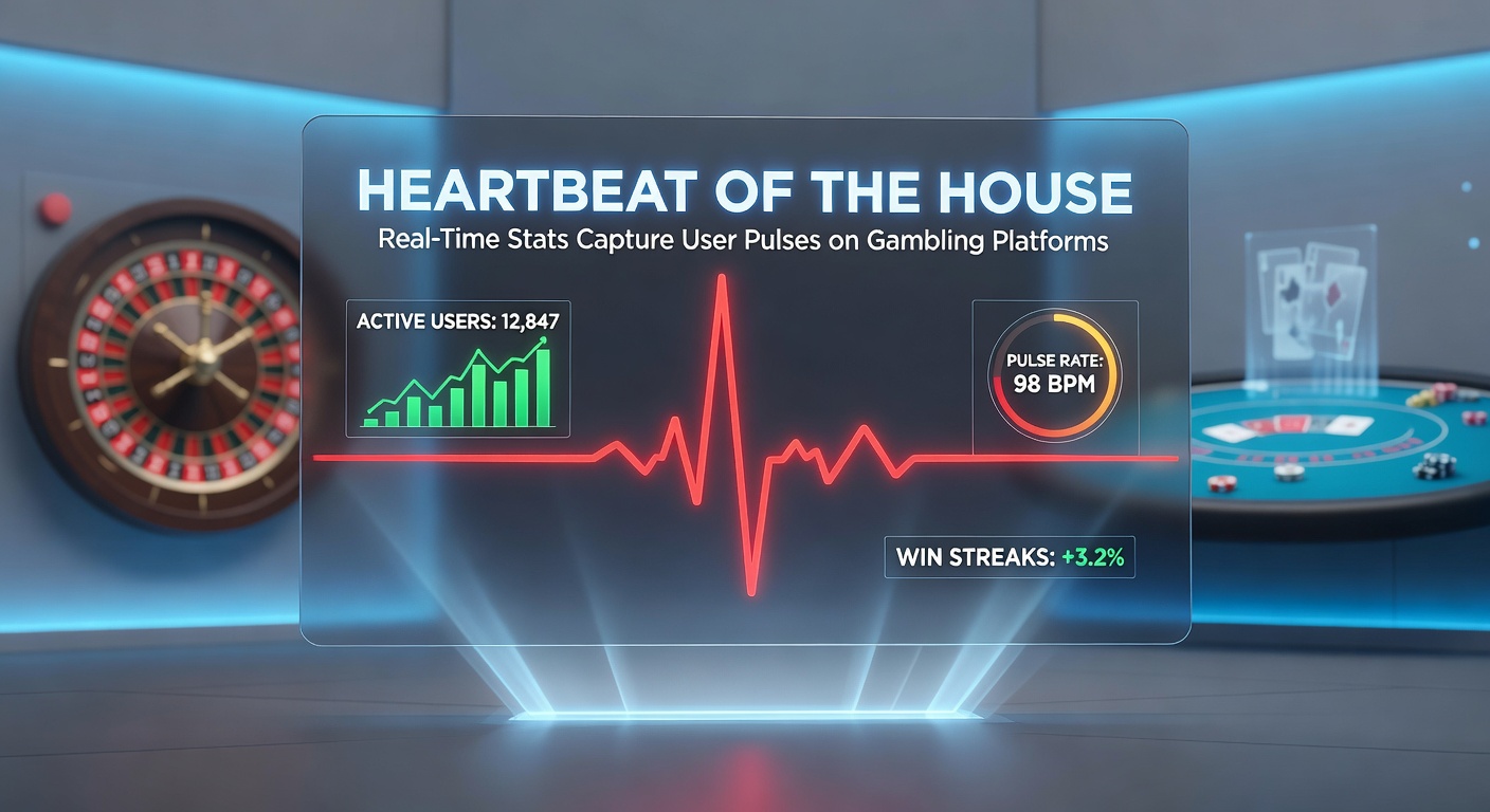 Dynamic real-time dashboard displaying live user engagement metrics on an online gambling platform, with pulsing graphs for bets and sessions