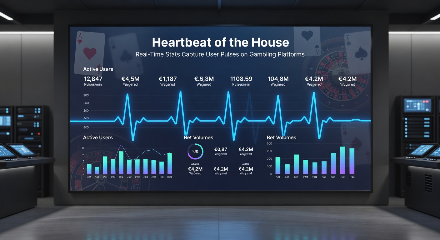 Close-up of a real-time analytics interface highlighting user session pulses, bet trends, and alert notifications on a gambling site dashboard