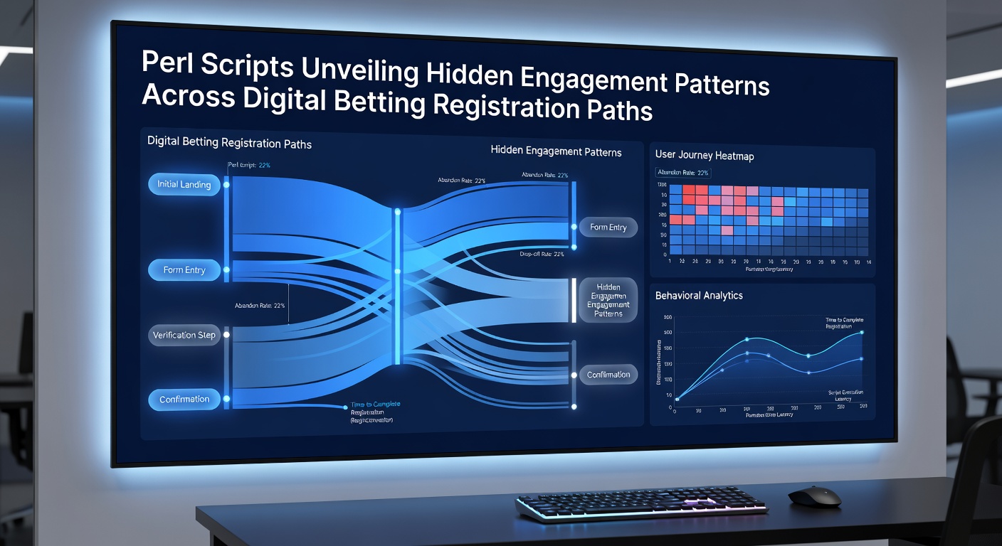 Visualization of engagement patterns mapped by Perl scripts in betting registration